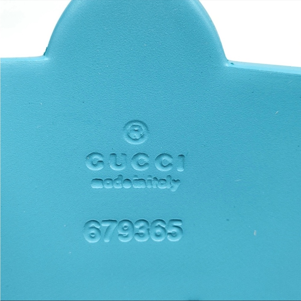 Gucci Blue Perforated Rubber Tote Bag with COA EUC - Picture 10 of 13